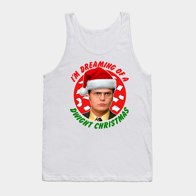 I'm Dreaming Of A Dwight Christmas Tank Top by darklordpug